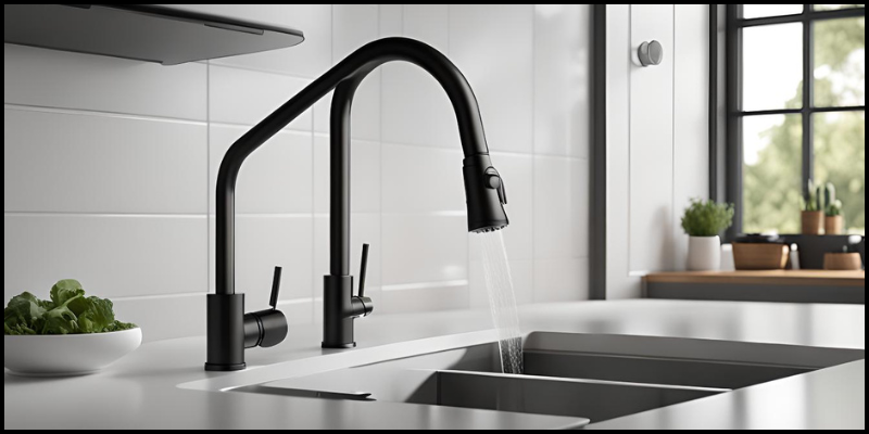 Delta Faucet Antoni Black Kitchen with Pull Down atomizer, market style Sink Faucet