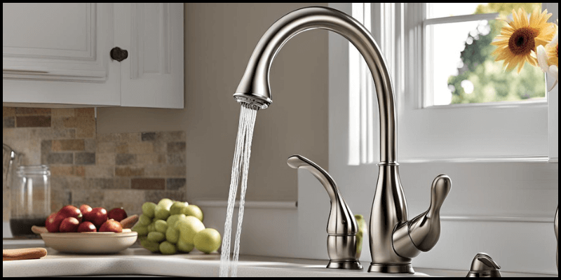 The Delta Faucet Windemere dual-handle utility kitchen mixer